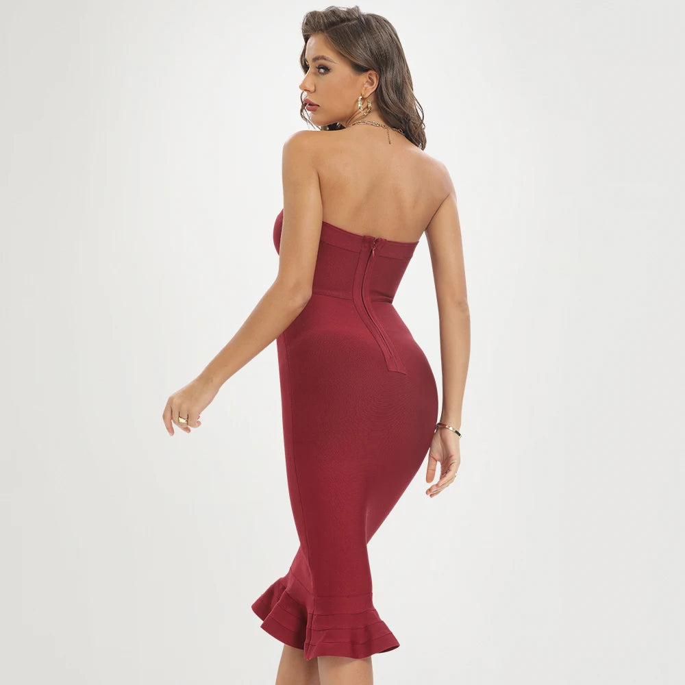 Strapless Mermaid Bandage Dress VestiVogue