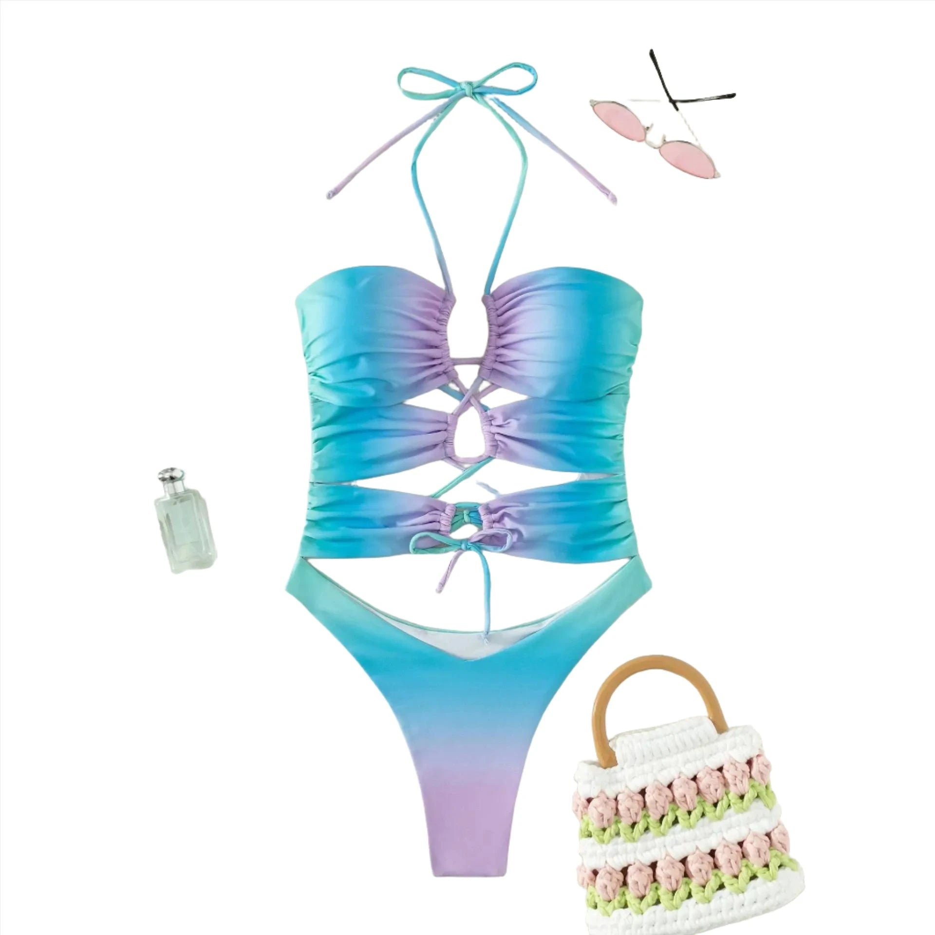 Print Bikini Sets VestiVogue Blue S