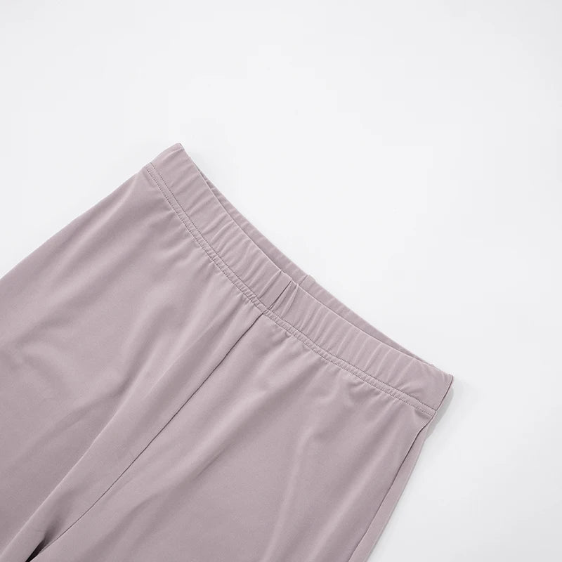 Ruffled Collar Slim Flare Top & High-Waisted Pants Set VestiVogue