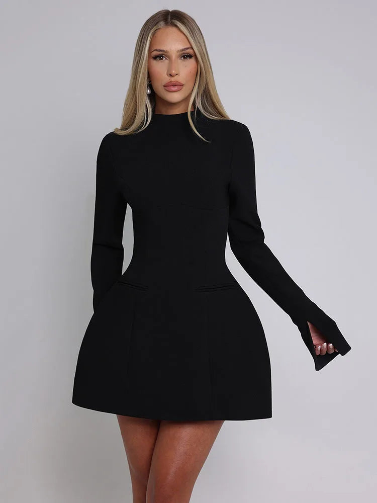 Elegant Backless Bodycon Mini Dress for Autumn/Winter VestiVogue  