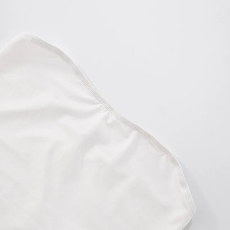 Strapless Pullover Crop Top and Elastic Waist Open Seven Pants Set VestiVogue