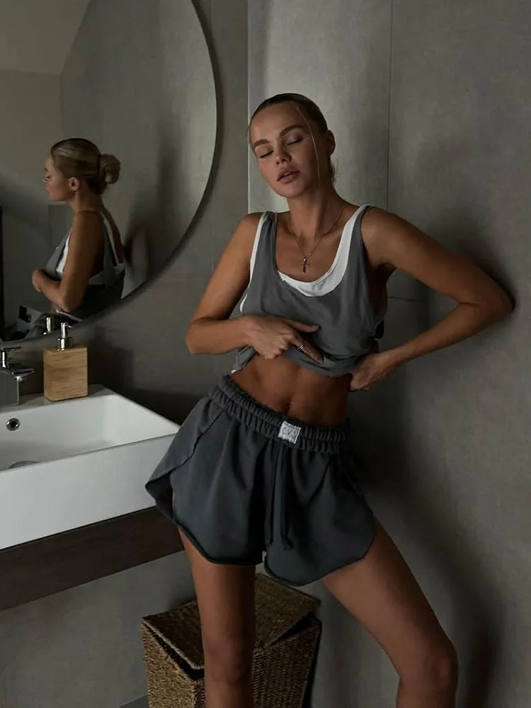 Solid Square Collar High Stretch Tank Top VestiVogue