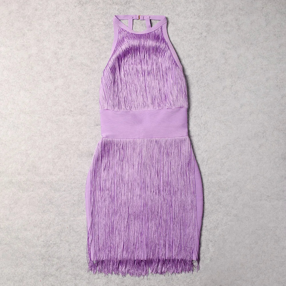 Tassel Lavender Bodycon Dress VestiVogue