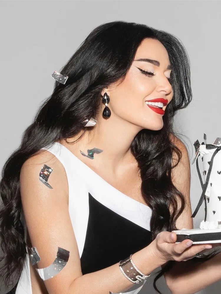 One-Shoulder Black & White Bodycon Maxi Dress VestiVogue