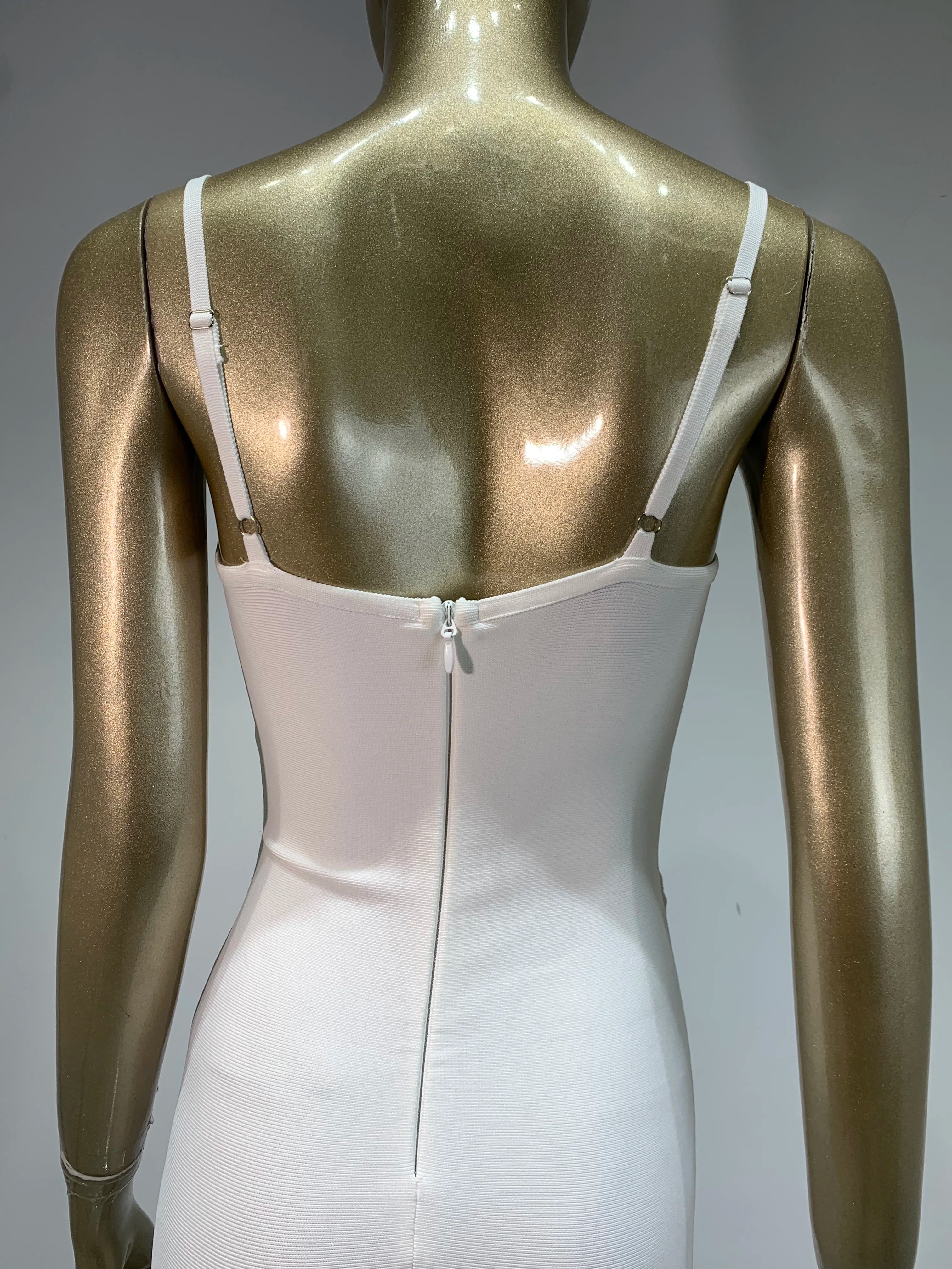 Diamante Backless Sleeveless Mini Bodycon Dress VestiVogue