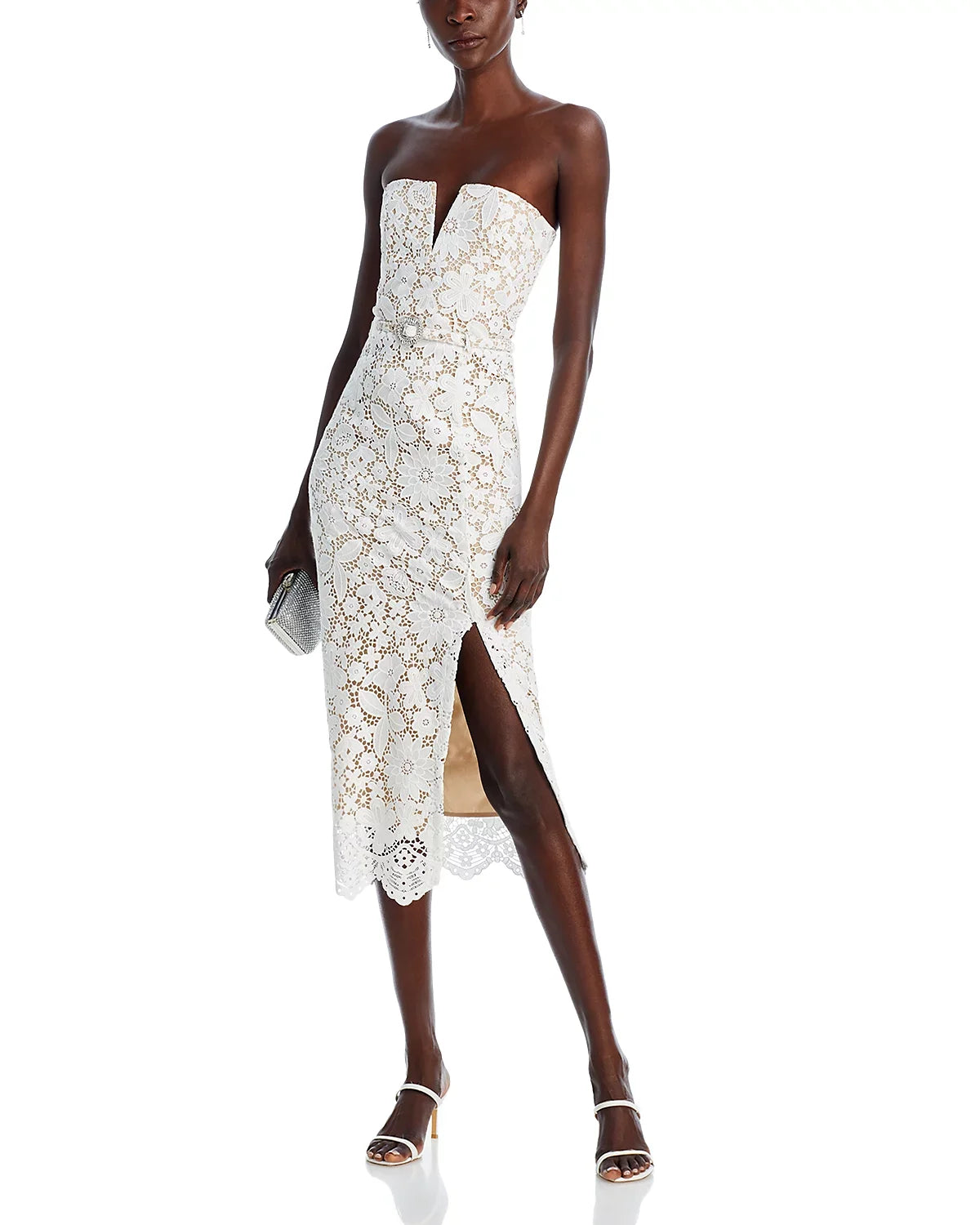 Strapless Lace Bodycon Dress VestiVogue