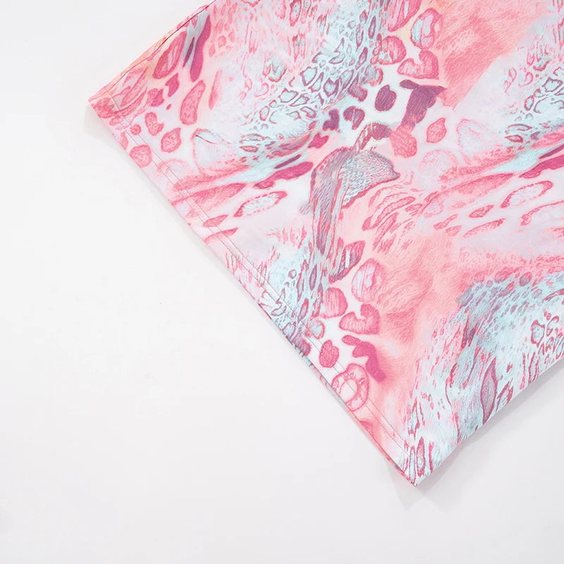 Vibrant Leopard Print Deep V-Neck Bodycon Mini Dress VestiVogue