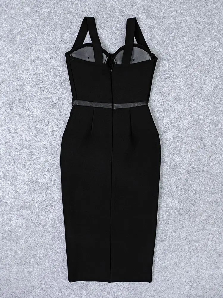 Summer Slit Black Bodycon Dress VestiVogue