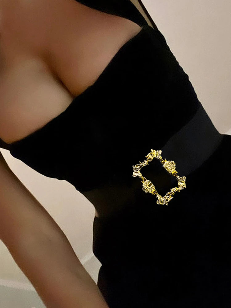 Classic Backless Bodycon Mini Dress with Intricate Sashes VestiVogue