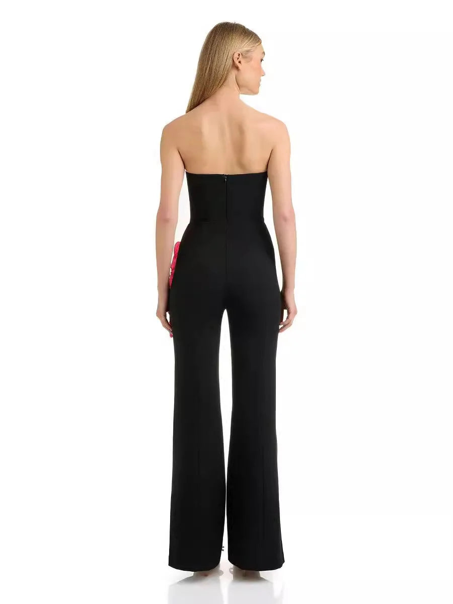 Chic INS Strapless Black Bodycon Jumpsuit for Women VestiVogue  