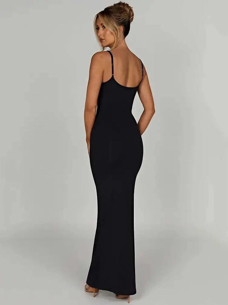 Backless Spaghetti Strap Bodycon Maxi Dress VestiVogue