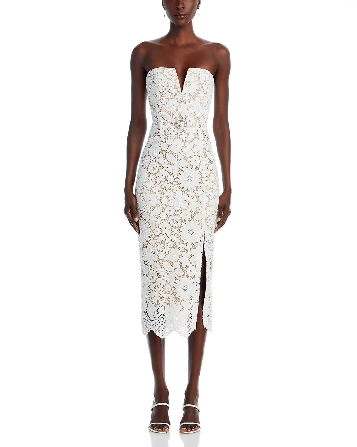 Strapless Lace Bodycon Dress VestiVogue