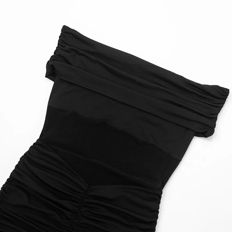 Sheer Mesh One-Shoulder Jumpsuit VestiVogue