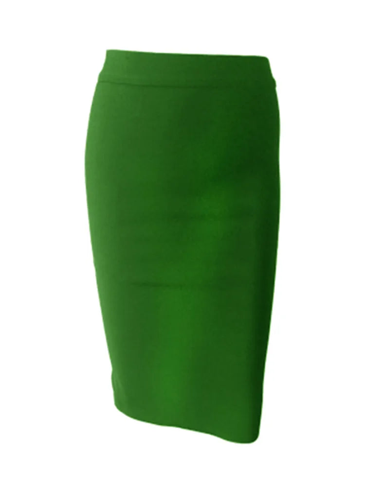 Nude Bodycon Pencil Skirt VestiVogue Green XXL