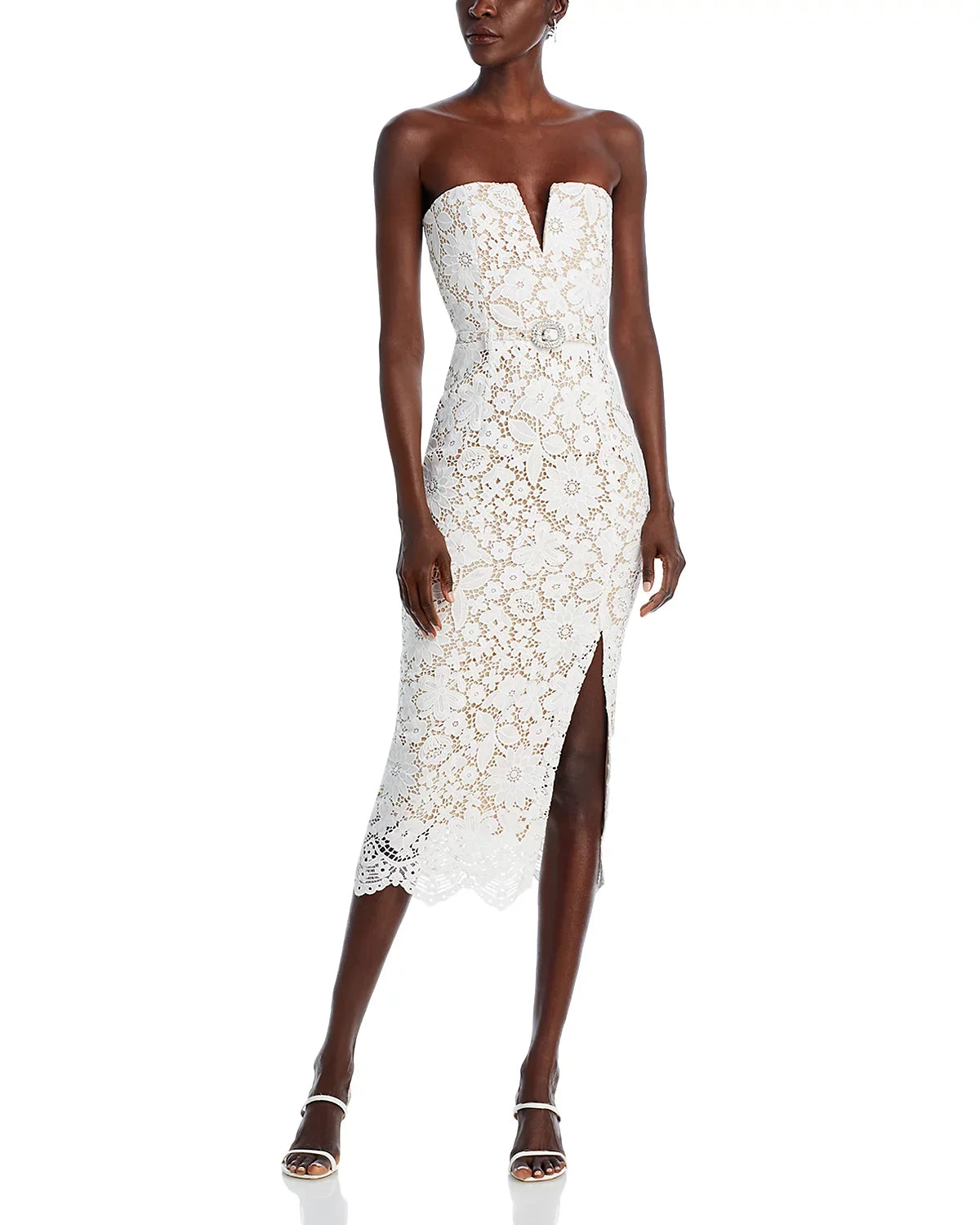 Strapless Lace Bodycon Dress VestiVogue