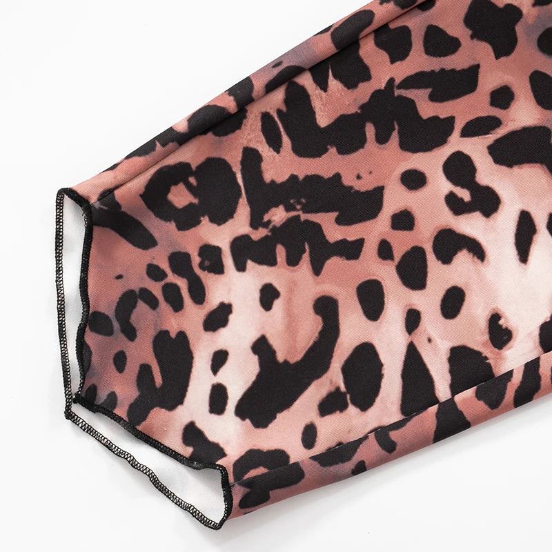 Leopard Print Lace Trim Bodycon Jumpsuit VestiVogue