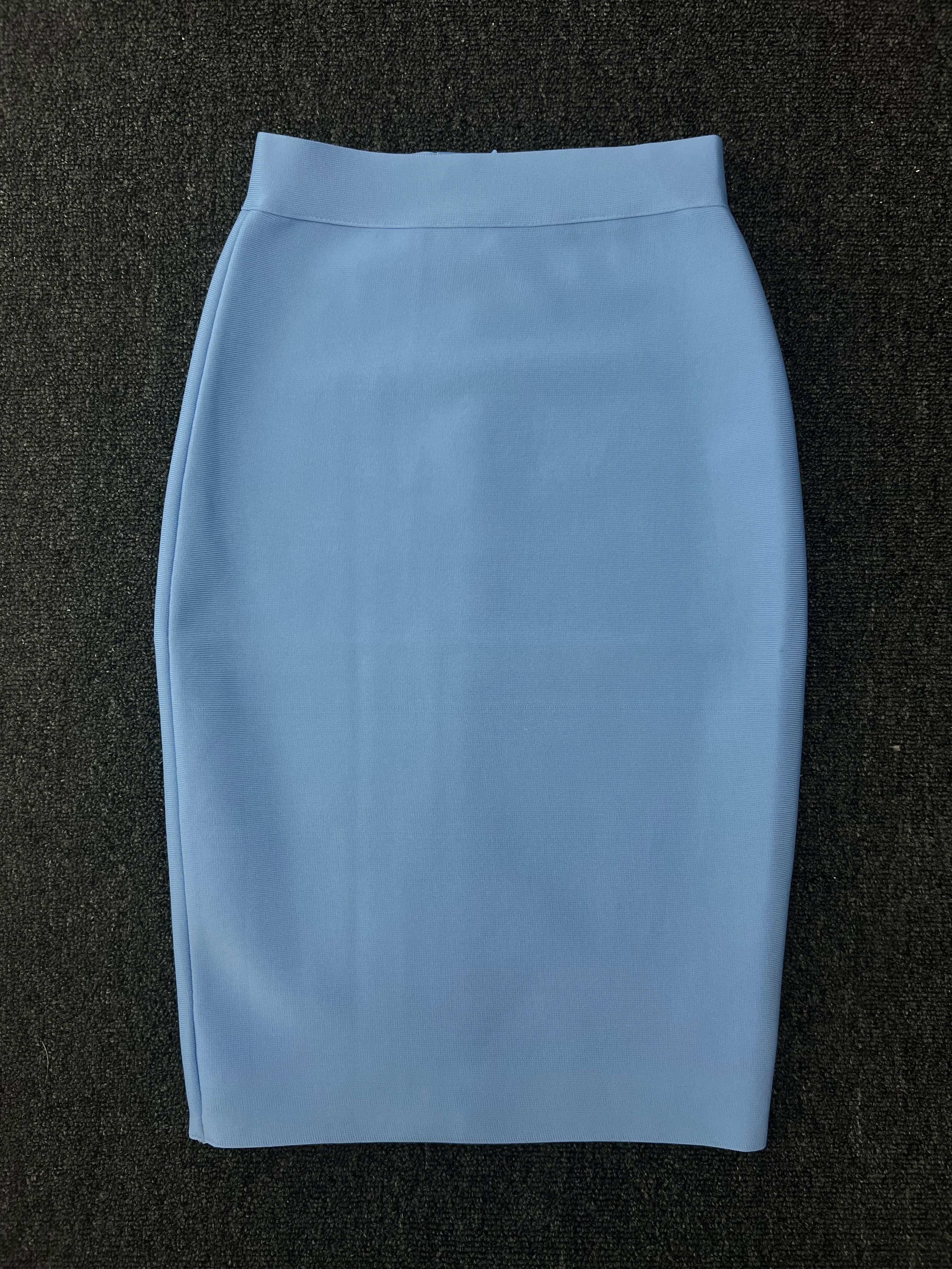 Nude Bodycon Pencil Skirt VestiVogue SKY BLUE XXL