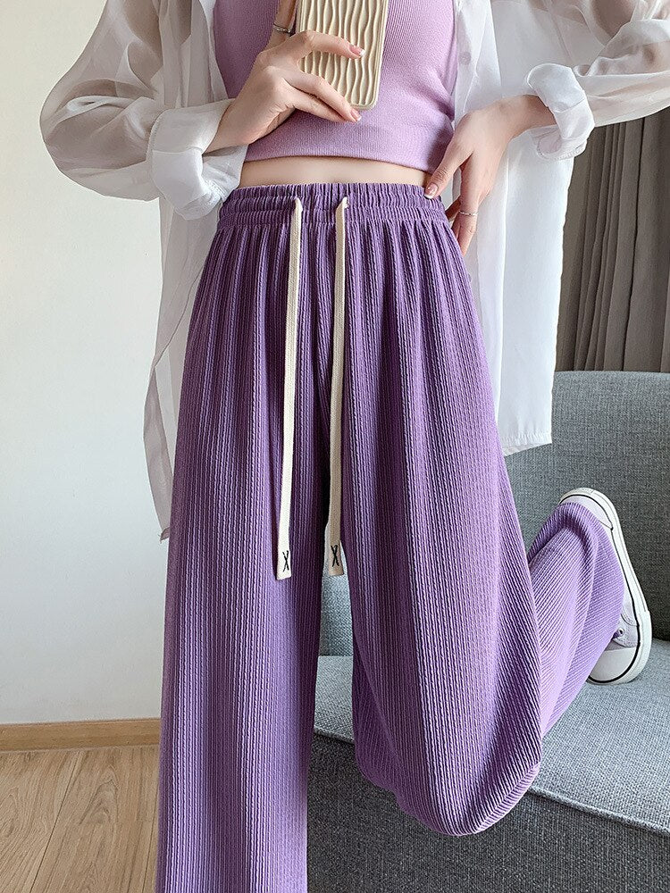 Comfy neated joggers Chic Gym Wear Purple M