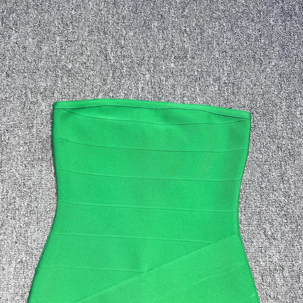 Strapless Green Bandage Dress VestiVogue