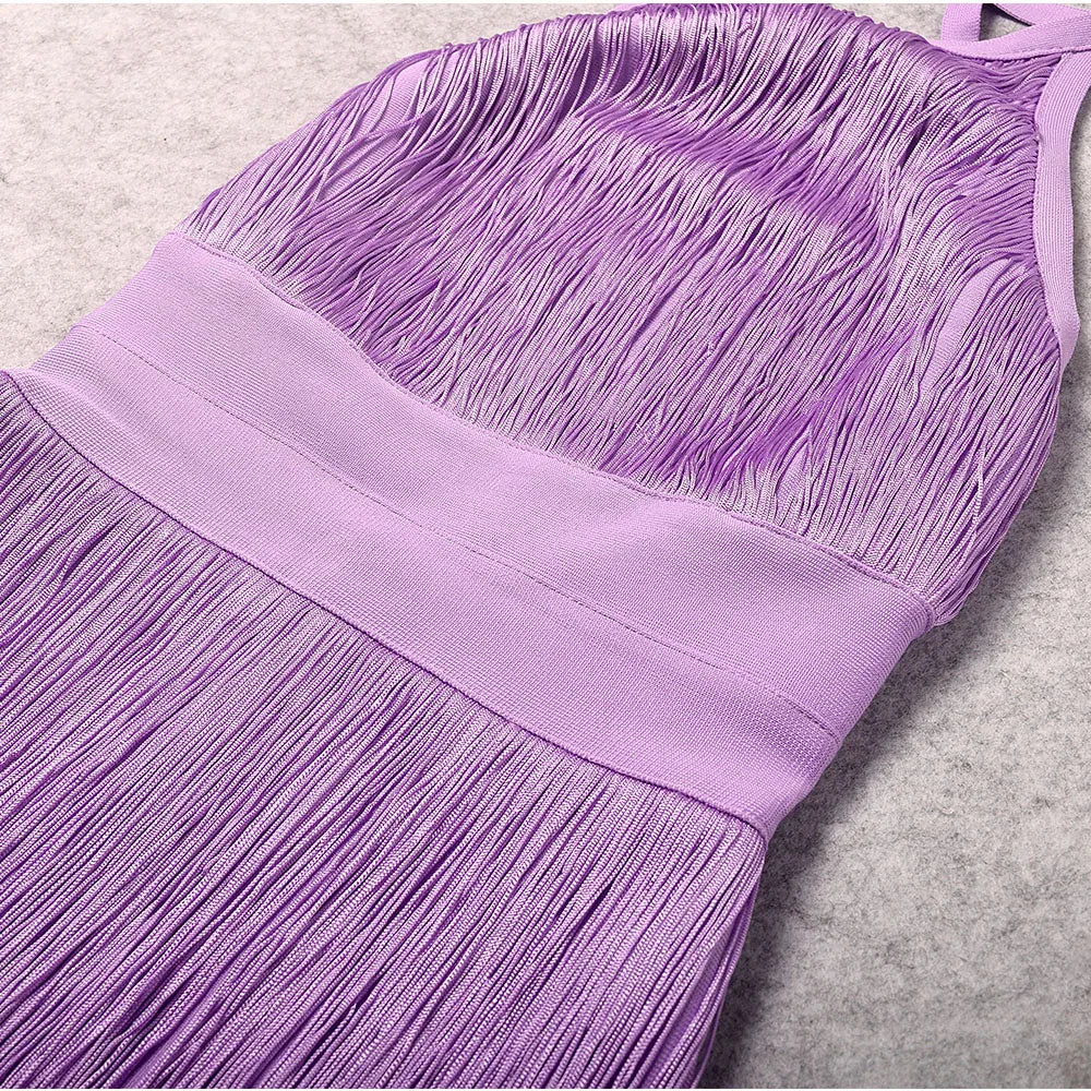 Tassel Lavender Bodycon Dress VestiVogue