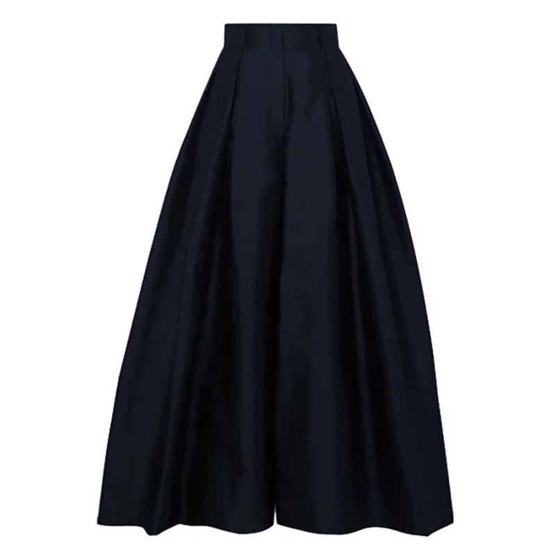 Chic High Waisted Pleated Wide Leg Pants in Solid Colour VestiVogue