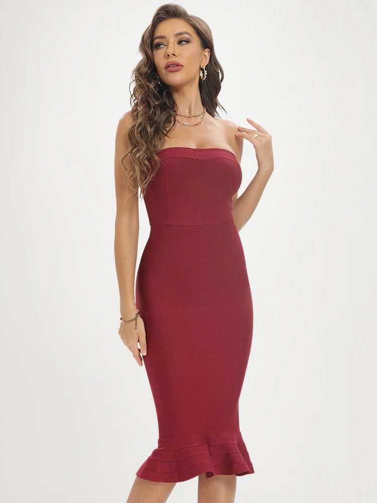 Strapless Mermaid Bandage Dress VestiVogue