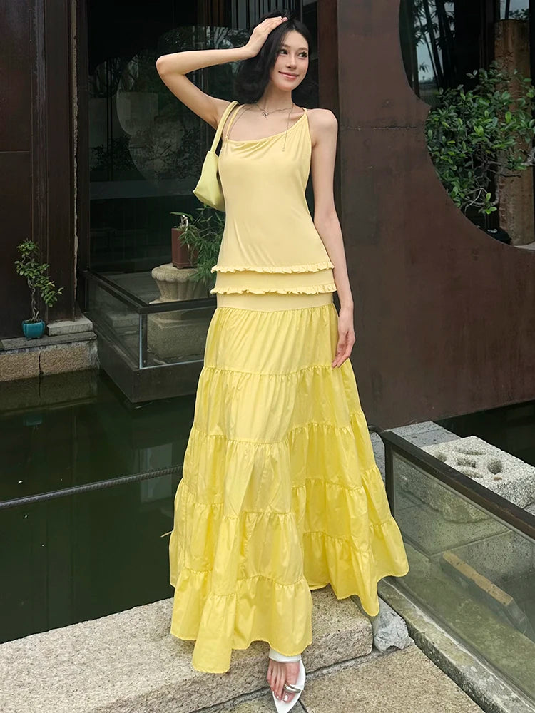 Backless Ruffle Maxi Dress VestiVogue