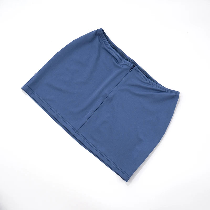 Sleek Stand Collar Bodysuit with Low-Waist Skirt & Calf-Length Leggings Set VestiVogue