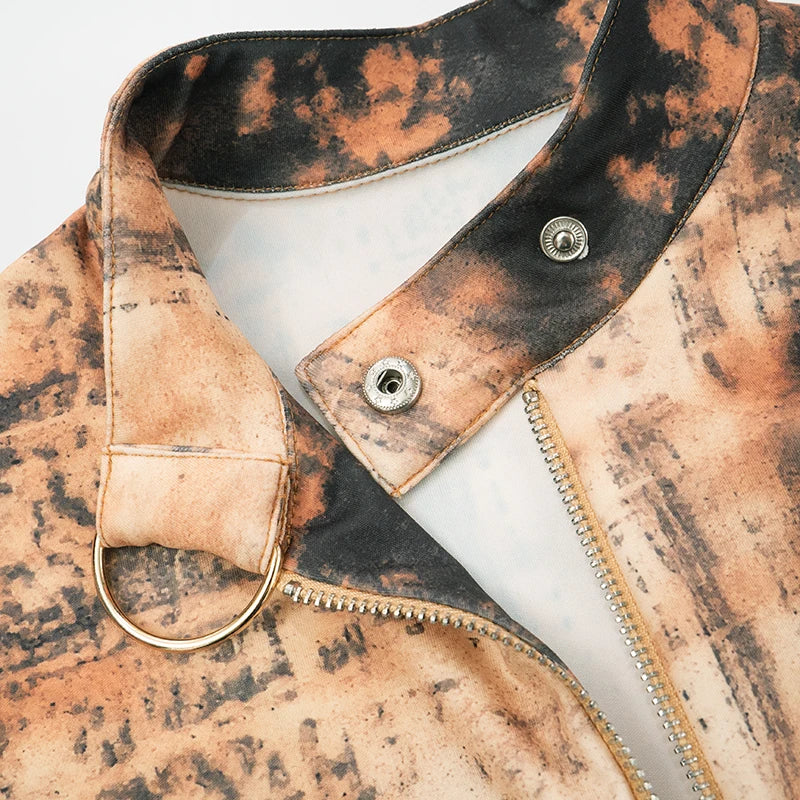 Vintage Chic Two-Piece Zip Top and Shorts Set VestiVogue