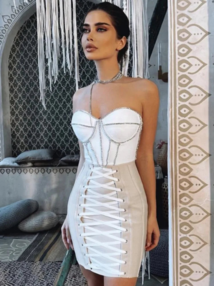 Strapless Bodycon Bandage Dress VestiVogue  