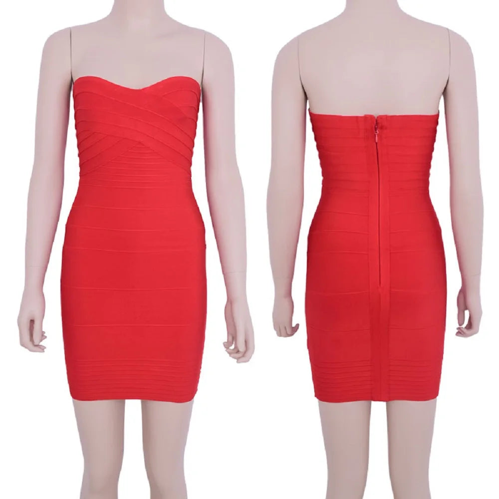 Strapless Bandage Bodycon Dress VestiVogue