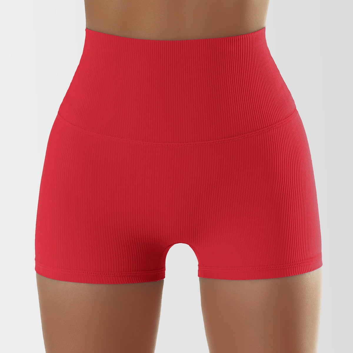 PowerLift Compression Shorts Chic Gym Wear 1pc Shorts-Red 8 S