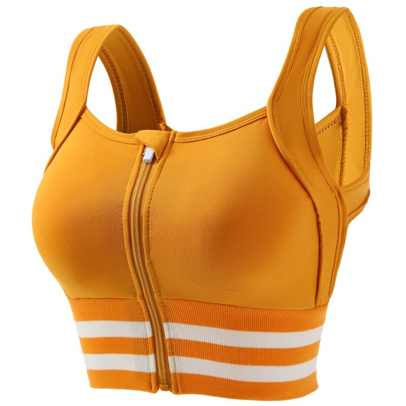 Women's Shock-Proof Running Sports Bra in Pastel Colors Chic Gym Wear Yellow XS