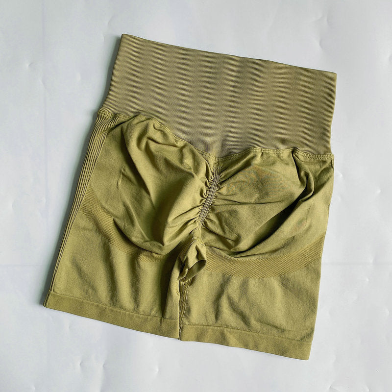 High-Rise Shorts Chic Gym Wear Khaki green S